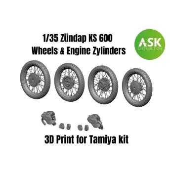 Art Scale - 1/35 Zündap KS 600 Wheels and Engine Zylinders