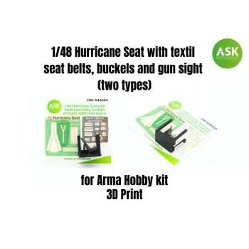   Art Scale - 1/48 Hurricane Seat with textil seat belts, buckels and gun sight (two types)