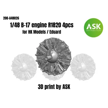   Art Scale - 1/48 Wright R-1820 engine set, 4 pc. for B-17 for Hong Kong Model