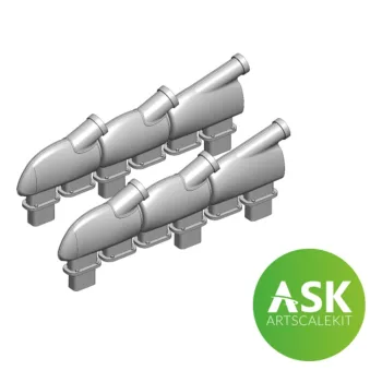 Art Scale - Spitfire Mk.Vb Exhausts round type for Eduard