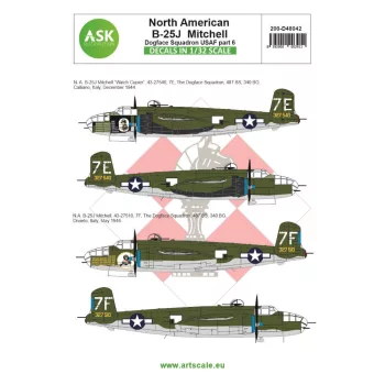   Art Scale - 1/48 B-25J Mitchell part 6 - US Dogface Squadron "Watch Copier" & "Willie", Mediterranean area