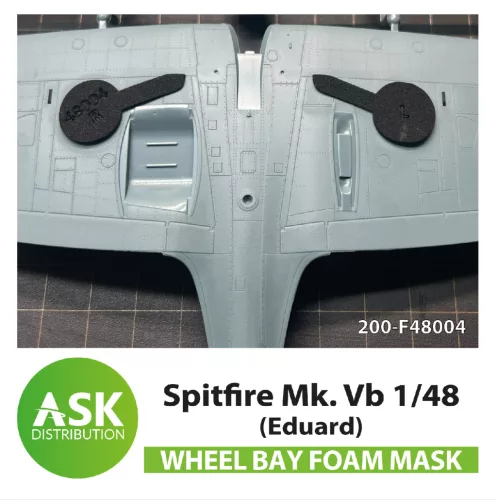 Art Scale - Spitfire Mk.I, Mk.II FOAM flexibel wheel bay mask for Eduard