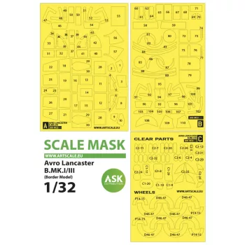   Art Scale - 1/32 Avro Lancaster B Mk.I/III express self adhesive masks for Border Model