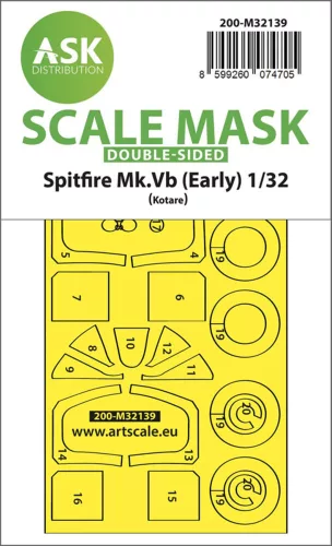Art Scale - Spitfire Mk.Vb double-sided express fit and self adhesive mask for Kotare 