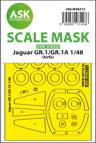 Art Scale - 1/48 Jaguar GR.1/GR.1A one-sided express fit mask for Airfix