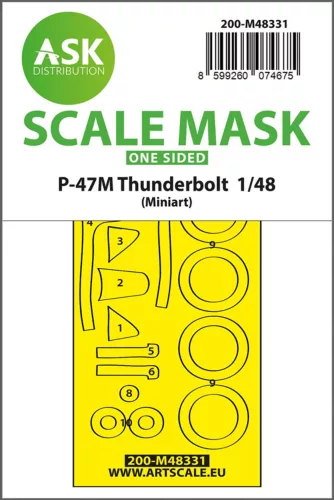 Art Scale - P-47M Thunderbolt  one-sided express fit mask for Miniart 