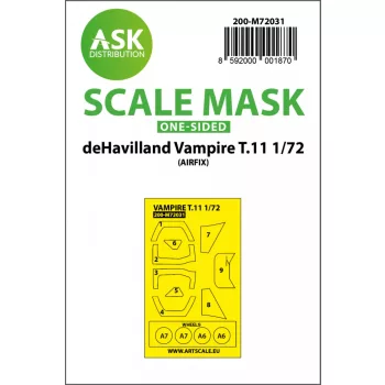   Art Scale - 1/72 deHavilland Vampire T.11 one-sided painting mask for Airfix