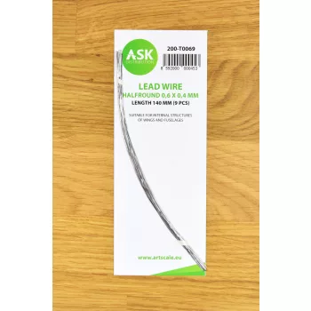   Art Scale - Lead Wire - Halfround  0,6 x 0,4 x 140 mm (9 pcs)
