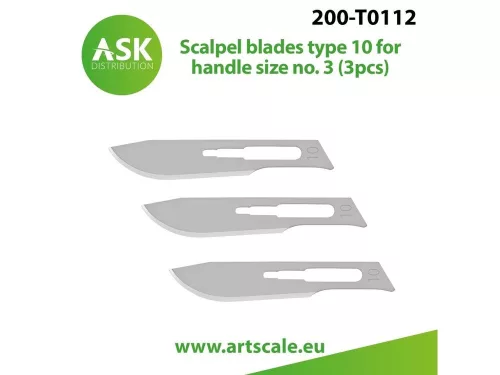Art Scale - Scalpel blades type 10 for handle size no. 3 (3pcs)