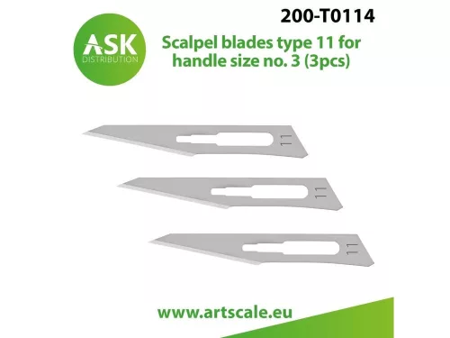 Art Scale - Scalpel blades type 11 for handle size no. 3 (3pcs)