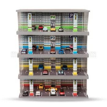   Atlantic - VETRINA DISPLAY BOX DIORAMA PARCHEGGIO 4 PIANI - PARKING 4 FLOOR - CARS NOT INCLUDED - Lungh.LENGHT cm 43.0 X Largh.WIDTH cm 25.0 X Alt.HEIGHT cm 56.0 VARIOUS