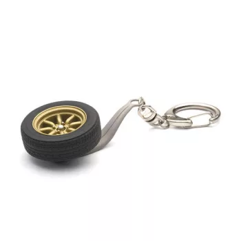   Autoart - 1:18 Keychain Wheel 8-Spokes (Gold Color) In 1:18 Scale