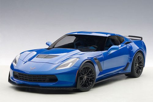Autoart - 1:18 Chevrolet Corvette C7 Z06 (laguna blue tintcoat/ black rims) 2014 (composite model/full openings) – Autoart