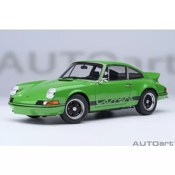   Autoart - 1:18 Porsche 911 Carrera 2.7 RS 1973 (viper green/ black stripes) (composite model/ 2 door openings, total 4 openings) – Autoart