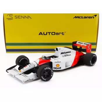   Autoart - McLAREN F1 MP4/6 HONDA N 1 WORLD CHAMPION 2nd JAPAN GP AYRTON SENNA 1991 - WITH McLAREN LOGO RED WHITE