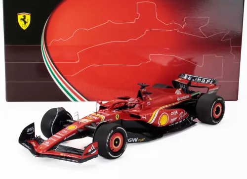 Bbr-Models - FERRARI F1  SF-24 TEAM SCUDERIA FERRARI N 16 2nd AUSTRALIAN GP 2024 CHARLES LECLERC - POLIFOAM PACKAGING RED BLACK