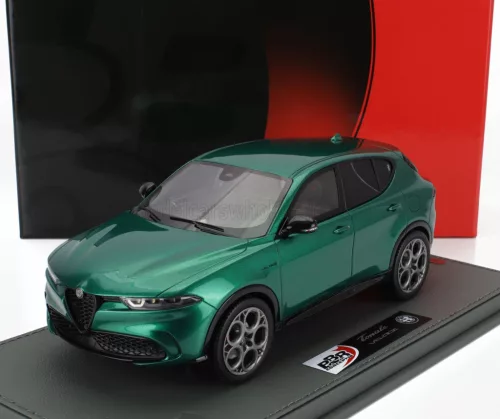 Bbr-Models - ALFA ROMEO TONALE VELOCE PLUG-IN HYBRID 2023 - CON VETRINA - WITH SHOWCASE VERDE MONTREAL - GREEN MET