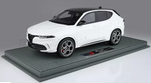 Bbr-Models - ALFA ROMEO TONALE VELOCE TRIBUTO BLACK ROOF 2023 - CON VETRINA - WITH SHOWCASE BIANCO ALFA - WHITE BLACK