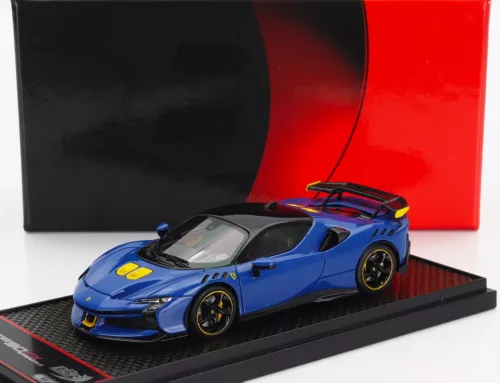 Bbr-Models - FERRARI SF90 XX STRADALE 2024 AZZURRO DINO - BLUE MET BLACK YELLOW