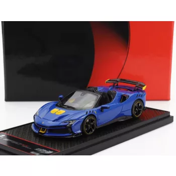   Bbr-Models - FERRARI SF90 XX STRADALE SPIDER 2024 AZZURRO DINO - LIGHT BLUE BLACK YELLOW