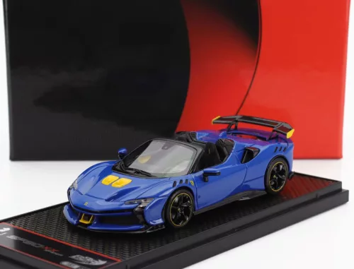 Bbr-Models - FERRARI SF90 XX STRADALE SPIDER 2024 AZZURRO DINO - LIGHT BLUE BLACK YELLOW