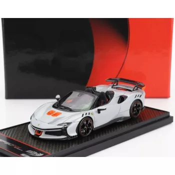   Bbr-Models - FERRARI SF90 XX STRADALE SPIDER 2024 BIANCO ARTICO - WHITE MET ORANGE BLACK