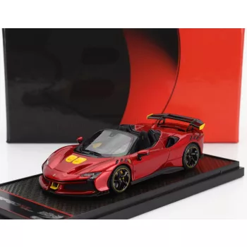  Bbr-Models - FERRARI SF90 XX STRADALE SPIDER 2024 ROSSO PORTOFINO - RED MET YELLOW BLACK