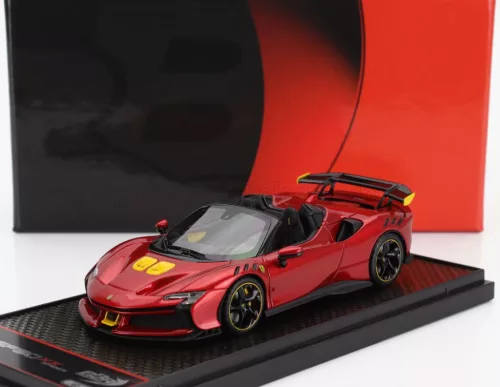 Bbr-Models - FERRARI SF90 XX STRADALE SPIDER 2024 ROSSO PORTOFINO - RED MET YELLOW BLACK