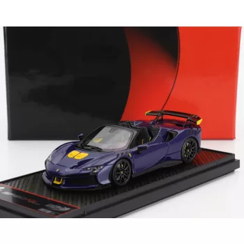   Bbr-Models - FERRARI SF90 XX STRADALE SPIDER 2024 BLU ELETTRICO - BLUE YELLOW BLACK