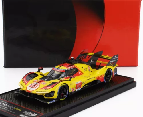 Bbr-Models - FERRARI 499P 3.0L TURBO V6 TEAM AF CORSE N  83 24h LE MANS 2024 ROBERT KUBICA - ROBERT SHWARTZMAN - YIFEI YE YELLOW RED