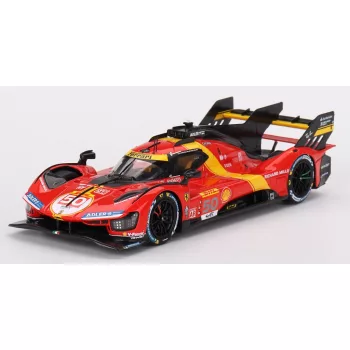   Bbr-Models - FERRARI 499P 3.0L TURBO V6 TEAM FERRARI AF CORSE N 50 3rd 1000 miles SEBRING 2023 ANTONIO FUOCO - MIGUEL MOLINA - NICKLAS NIELSEN RED YELLOW BLACK