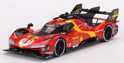 Bbr-Models - FERRARI 499P 3.0L TURBO V6 TEAM FERRARI AF CORSE N 51 3rd WEC 6h SPA 2023 ALESSANDRO PIER GUIDI - JAMES CALADO - ANTONIO GIOVINAZZI RED YELLOW BLACK
