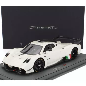   Bbr-Models - PAGANI HUAYRA R 2021 - CON VETRINA - WITH SHOWCASE BIANCO BENNY - WHITE BLACK