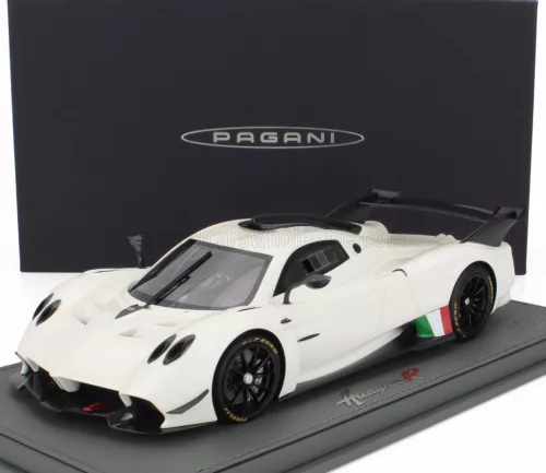 Bbr-Models - PAGANI HUAYRA R 2021 - CON VETRINA - WITH SHOWCASE BIANCO BENNY - WHITE BLACK