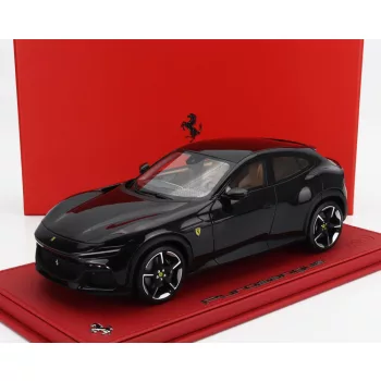   Bbr-Models - FERRARI PUROSANGUE SUV 2022 - CON VETRINA - WITH SHOWCASE NERO PUROSANGUE - BLACK MET