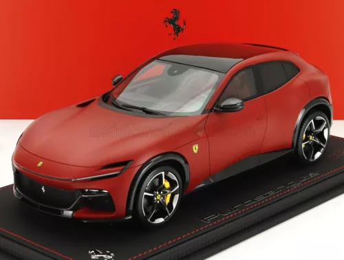Bbr-Models - FERRARI PUROSANGUE SUV PANORAMIC ROOF 2022 - CON VETRINA - WITH SHOWCASE ROSSO F1-75 - MATT RED