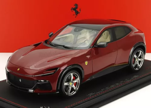 Bbr-Models - FERRARI PUROSANGUE SUV PANORAMIC ROOF 2022 - CON VETRINA - WITH SHOWCASE ROSSO MUGELLO - RED MET