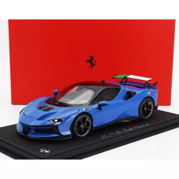   Bbr-Models - FERRARI SF90 XX STRADALE 2024 - CON VETRINA - WITH SHOWCASE BLU FRANCIA - BLUE