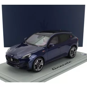   Bbr-Models - MASERATI GRECALE FOLGORE SUV 2022 - CON VETRINA - WITH SHOWCASE BLU INTENSO - BLUE MET