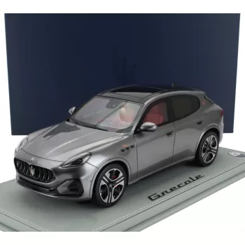   Bbr-Models - MASERATI GRECALE FOLGORE SUV 2022 - CON VETRINA - WITH SHOWCASE GRIGIO LAVA - GREY MET