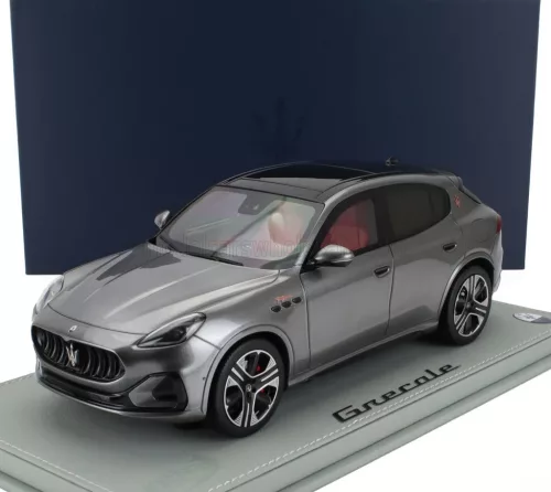 Bbr-Models - MASERATI GRECALE FOLGORE SUV 2022 - CON VETRINA - WITH SHOWCASE GRIGIO LAVA - GREY MET