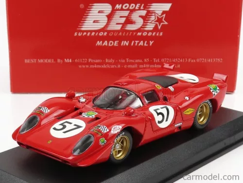 Best-Model - Ferrari 312P 3.0L V12 Coupe Team N.A.R.T N 57 24H Le Mans 1970 C.Parsons – T.Adamowicz Red