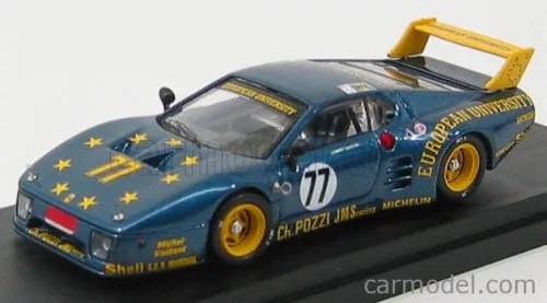 Best-Model - Ferrari 512Bb Lm Team Charles Pozzi Jms Racing N 77 24H Le Mans 1980 J.C.Andruet - C.Ballot Lena Blue Met Yellow