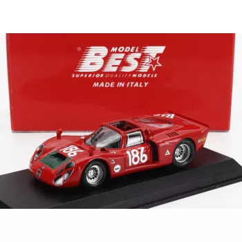   Best-Model - ALFA ROMEO 33.2 TEAM AUTODELTA SPA N 180 TARGA FLORIO 1968 IGNAZIO GINTI - NANNI GALLI RED