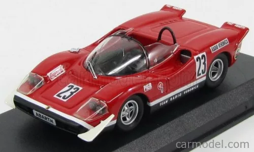 Best-Model - Fiat Abarth 2000S Spider Team Radio Veronica N 23 Silverstone 1969 E.Swart Red