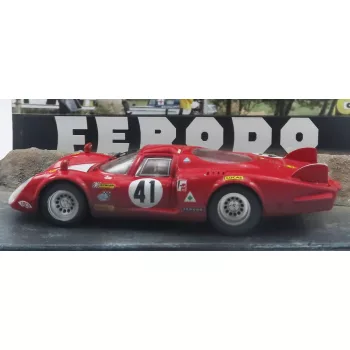   Best-Model - ALFA ROMEO DIORAMA - 33/2 LONG TAIL TEAM AUTODELTA N 41 24h LE MANS 1968 NINO VACCARELLA RED WHITE