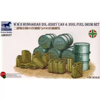   Bronco Models - WWII Hungarian 20L Jerry Can & 200L Fuel Drum