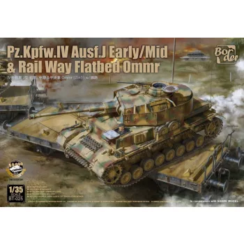   Border Model - Pz.Kpfw.Iv Ausf. J Early/Mid &Amp; Railway Flatbed Ommr Limited Edition