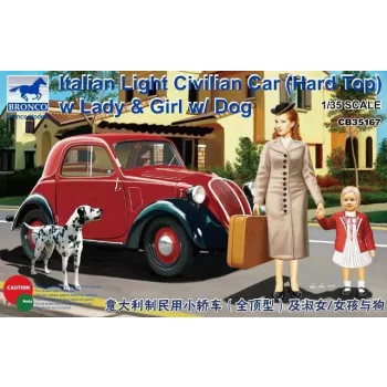   Bronco Models - Italian Light Civilian Car (Hard Top) w/Lady & Girl