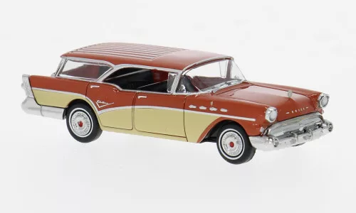 Brekina - Buick Century Caballero, orange/hellbeige, 1957, 1:87